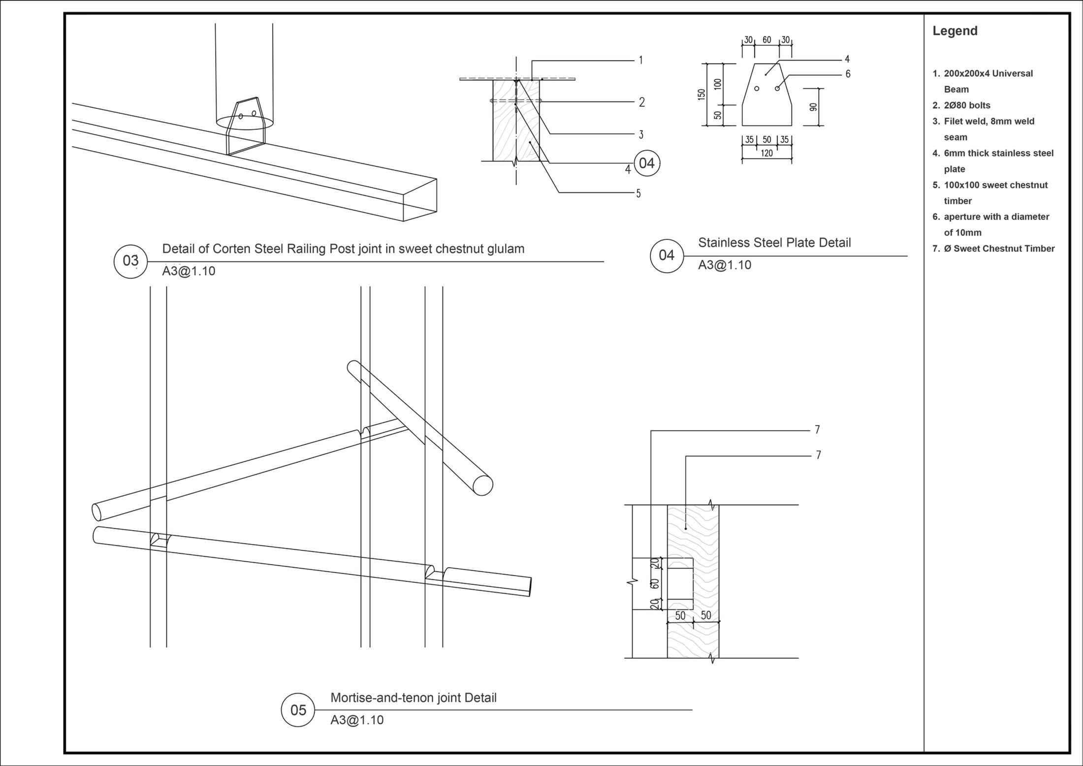 Treetop walkway Construction Detail Drawing