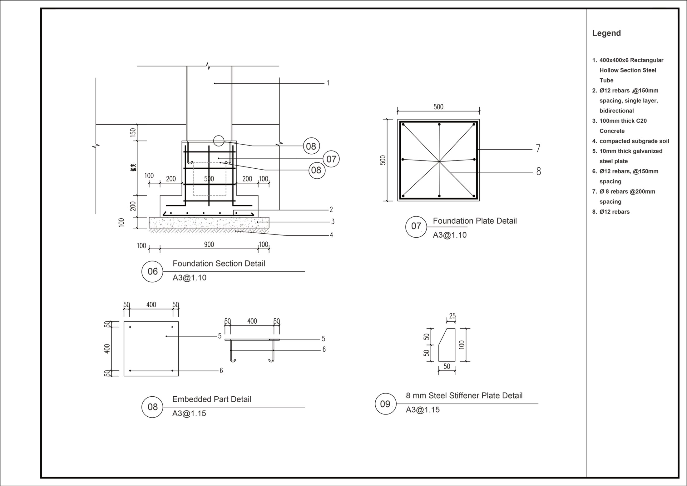Treetop walkway Construction Detail Drawing