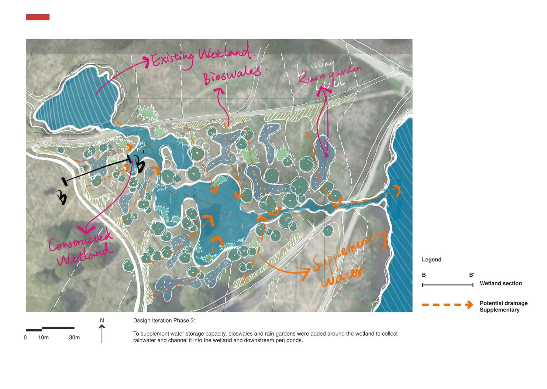Zone 1 Design development for constructed wetland - Design iteration 3