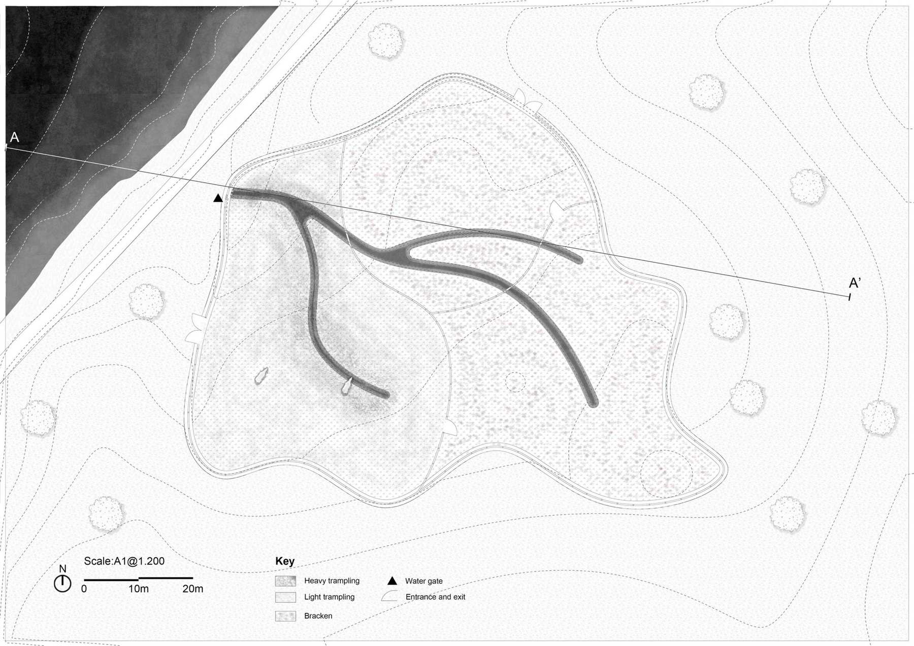 Detail plan of Highland cattle ranch