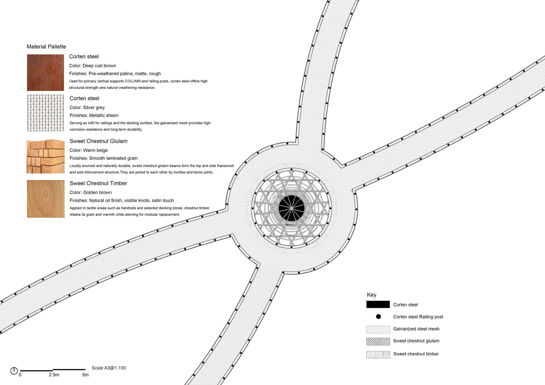 Finishes plan and material palette