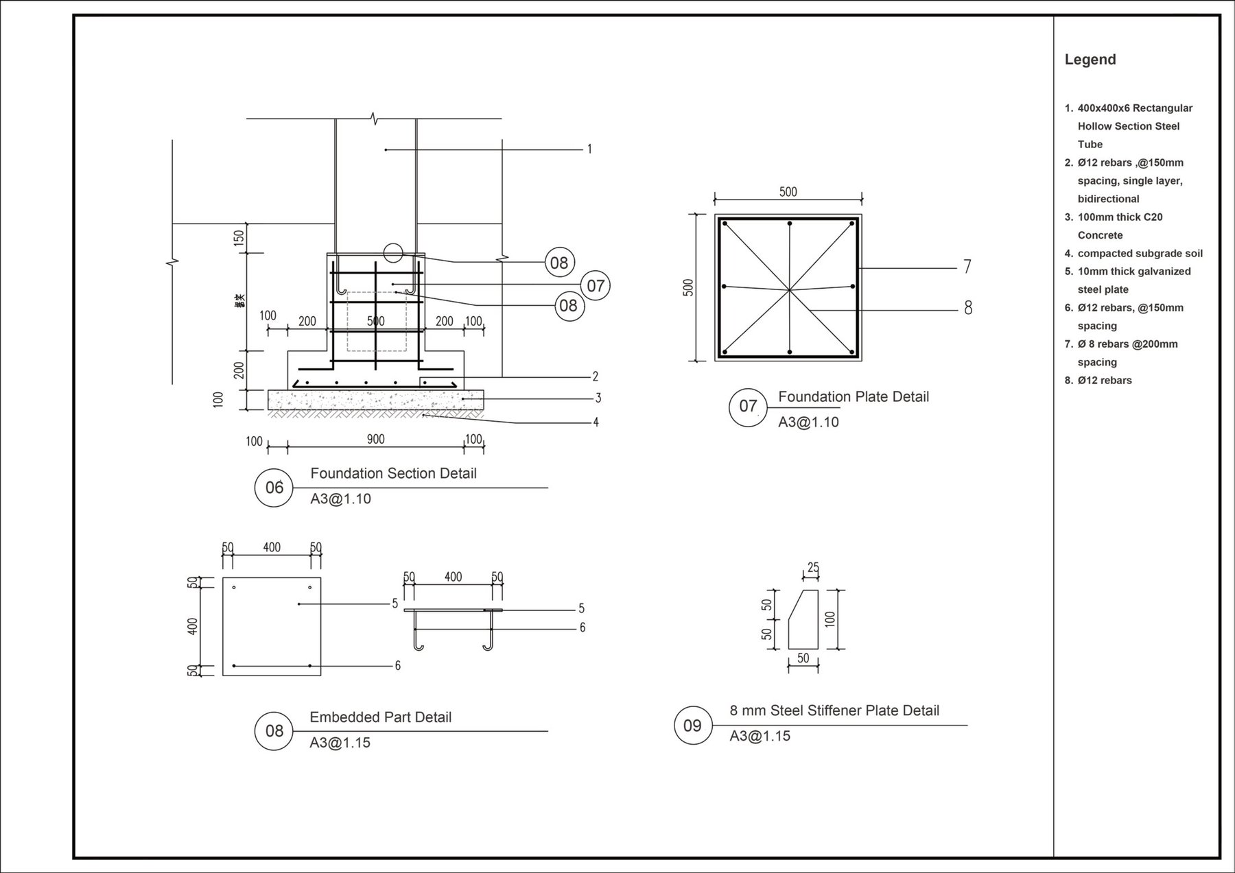 Treetop walkway Construction Detail Drawing