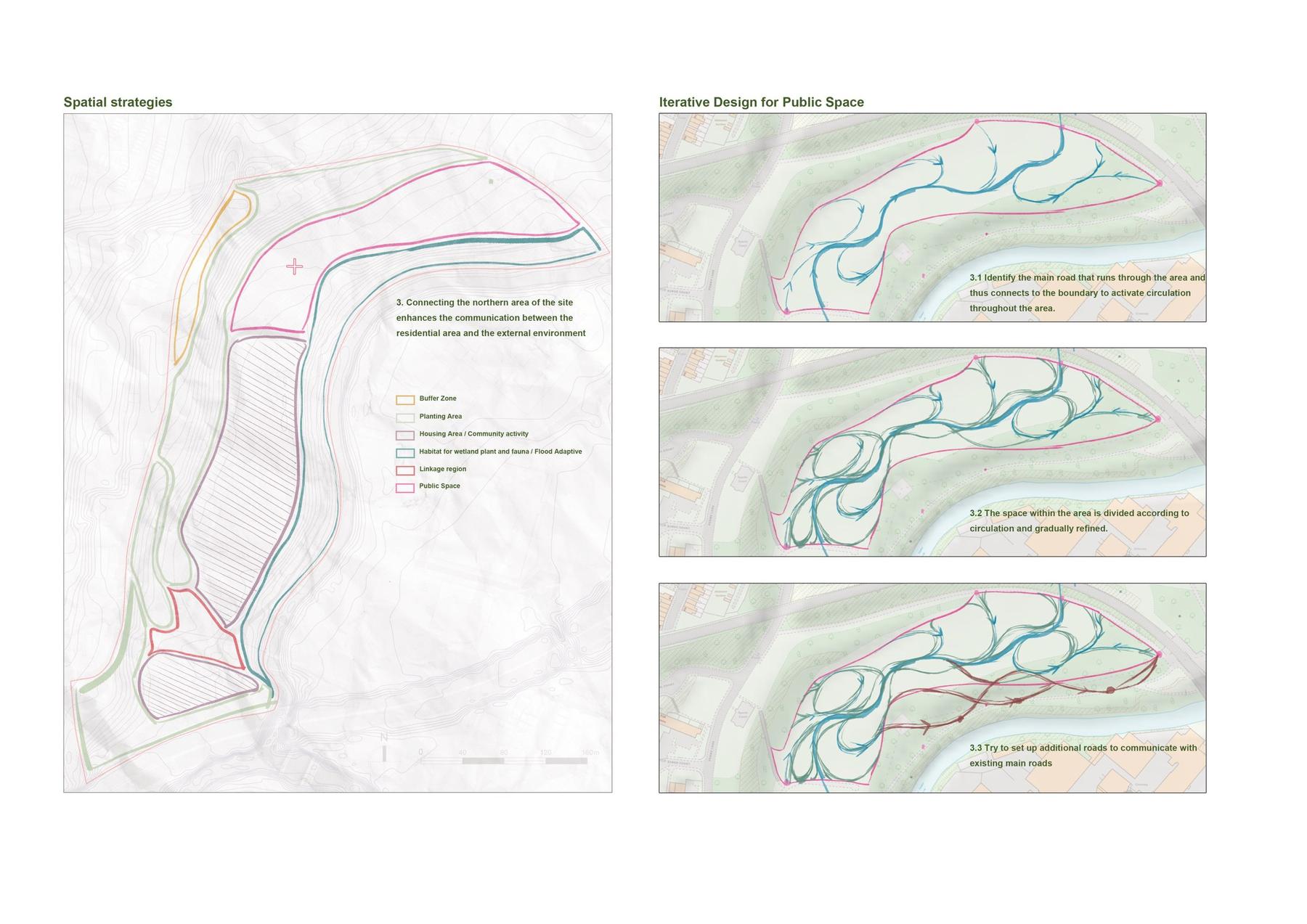 Iterative design sketches for Northern Area