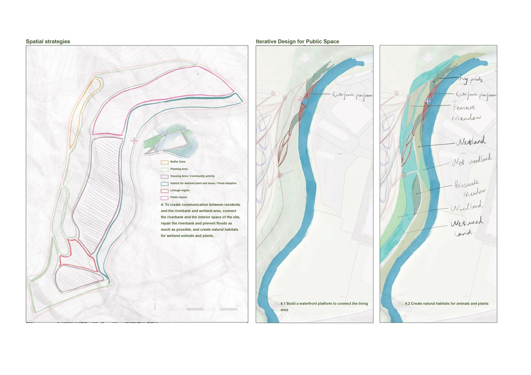 Iterative design sketches for Riverside