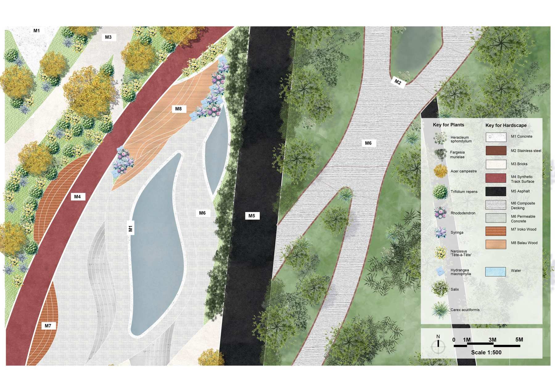 Atmospheric planting+ materials plan